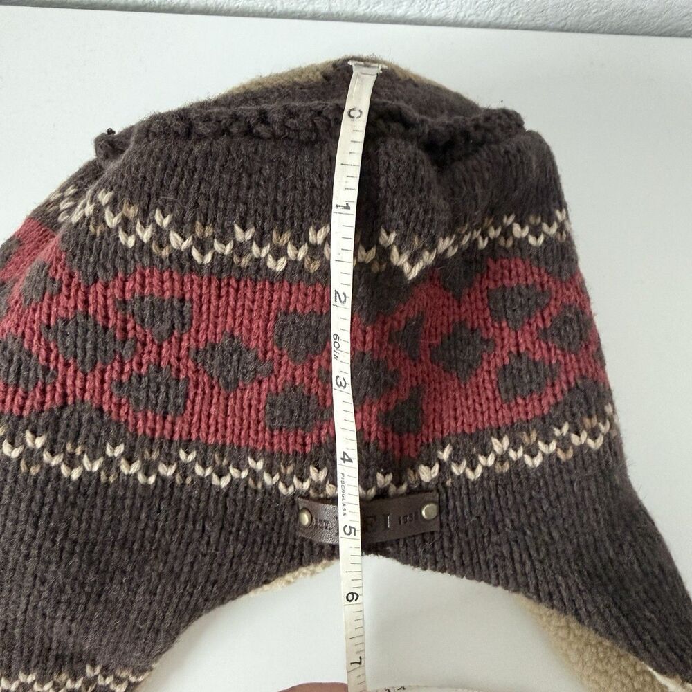 REI Wool Blend Nordic Trapper Hat Sherpa Lined Earflap Beanie Gorpcore Fair Isle - Picture 15 of 16